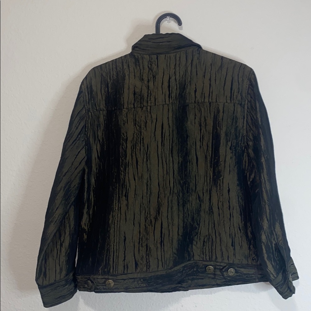 Ruby Rd. Shimmered Dark Taupe Textured Button Top… - image 6